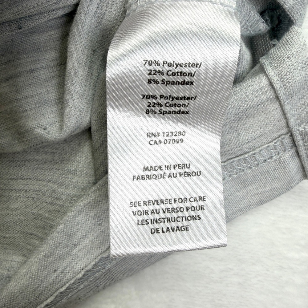 TravisMathew Polo Shirt Mens XL Gray Heathered Stripe Golf Performance Stretch - Picture 8 of 11